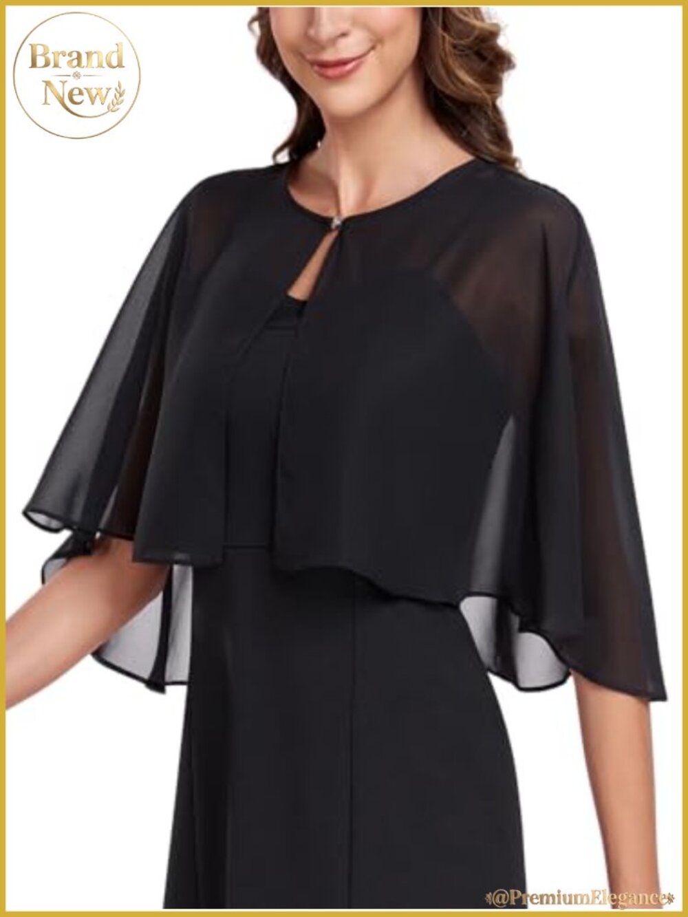 Chiffon Shawl Wrap Evening Dress Bridal Capelet Elegant Soft